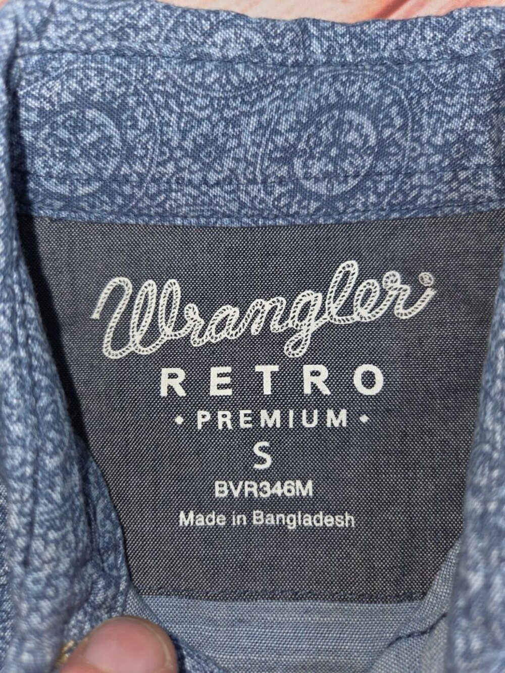 Wrangler Retro Premium Womens Western Snap Shirt Small Blue Paisley - Picture 4 of 7
